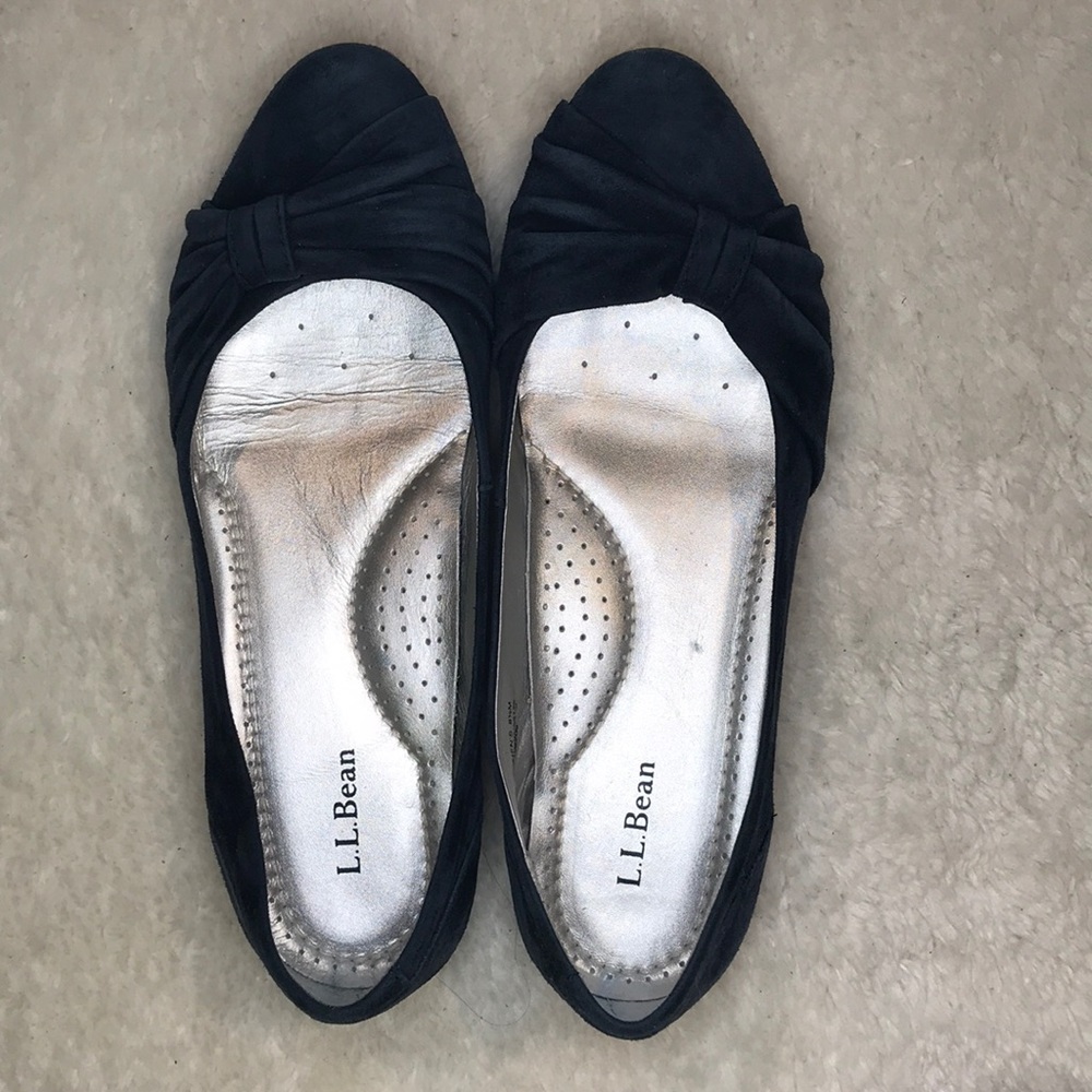 LL Bean Blue Suede Flats Sz 8.5